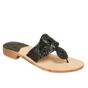 Jack Rogers Jacks Flat Flower leather Sandal - Host Pick